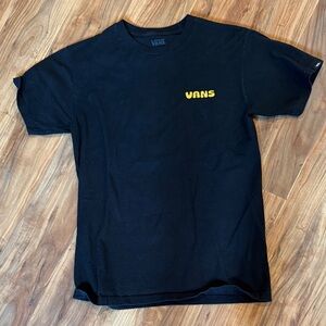 Vans Black Short Sleeve Tee with Yellow Logo